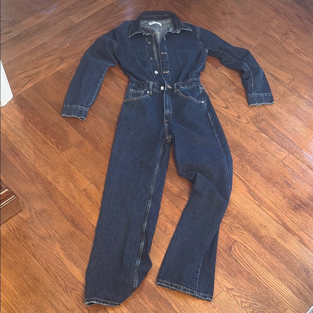 Zara Dark Wash Vintage Denim Jumpsuit